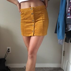Yellow Corduroy Skirt